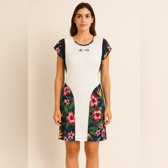 adidas Dresses & Skirts - Adidas Y-3 White and Black Floral Tennis Dress